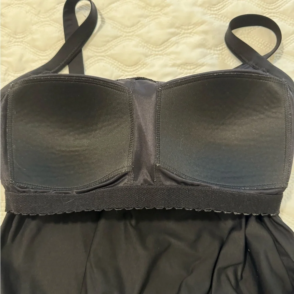 Lands End Tankini blouson Black Size 8 D
